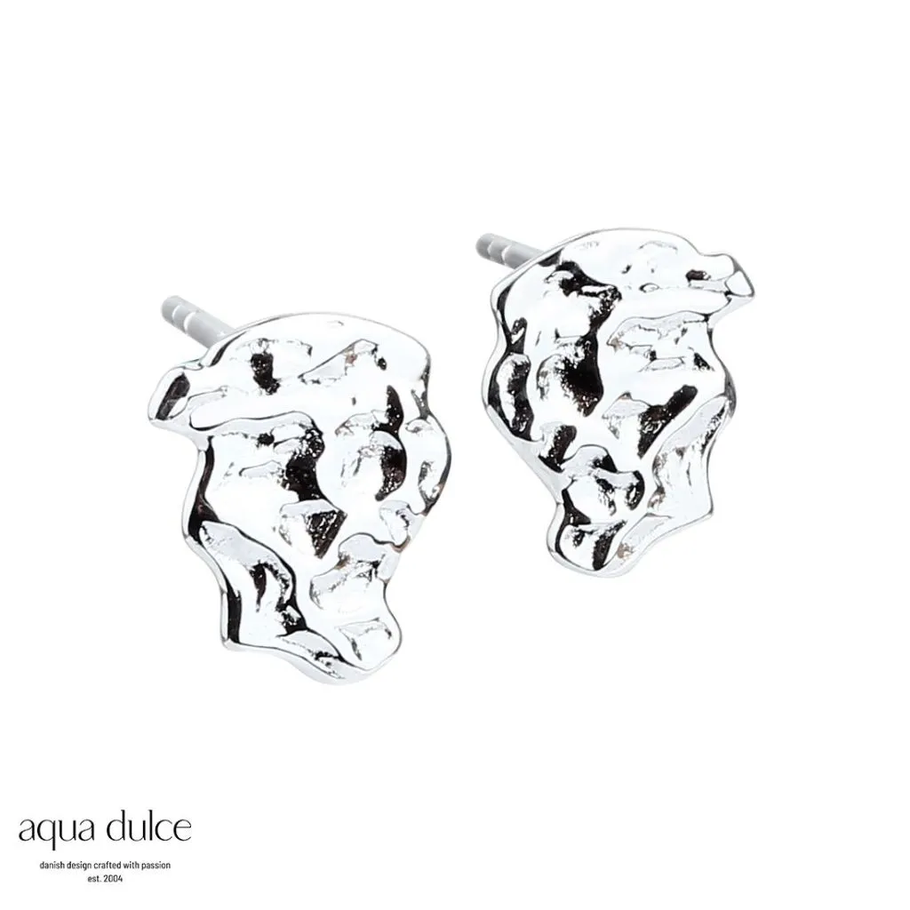 Aqua Dulce Wave stud ørestikker i sølv til kvinder