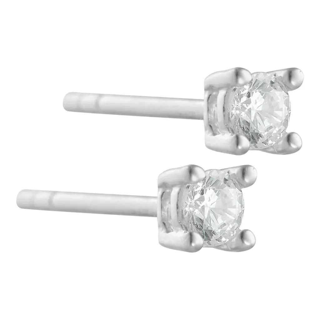 Aqua Dulce BIG KAYA CLEAR ørestikker med klare sten i sølv

