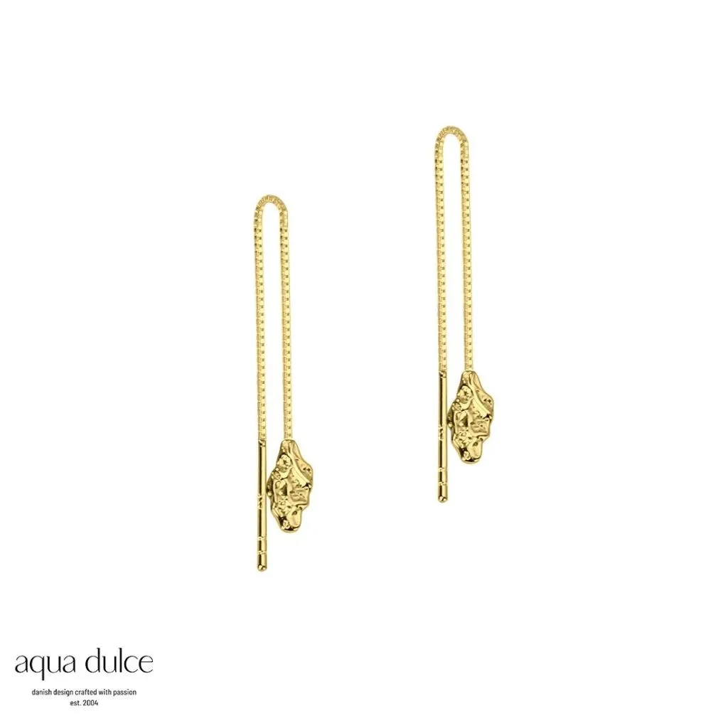 Aqua Dulce Mila Simple ørekæder i forgyldt sølv – smykker til kvinder