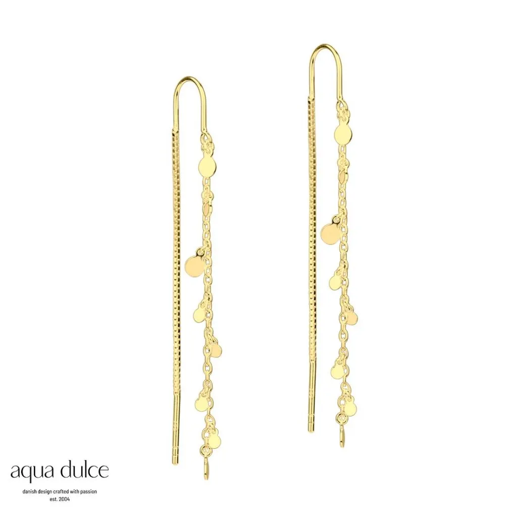 Aqua Dulce Elegant Ørekæder i forgyldt sølv – smykker til kvinder