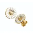 Georg Jensen Daisy Earrings Silver GP with White Enamel