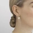 Georg Jensen Daisy Earhooks med hvid emalje i forgyldt sølv