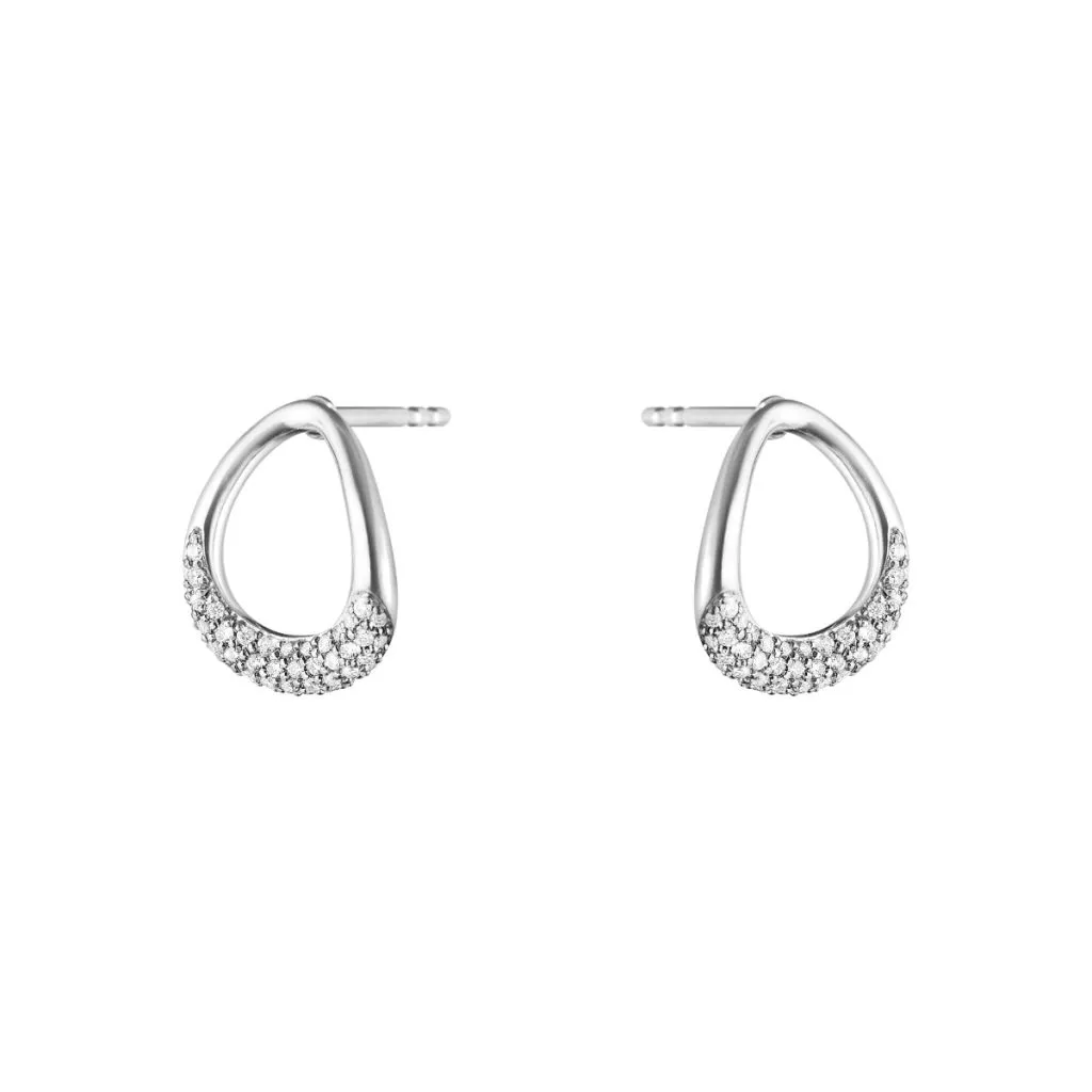 Georg Jensen Offspring ørestikker i sølv med diamant pavé