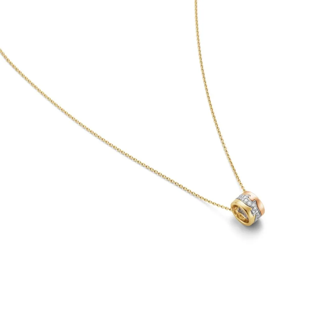 Georg Jensen Fusion Pendant 1637 YG WG RG med pavé
