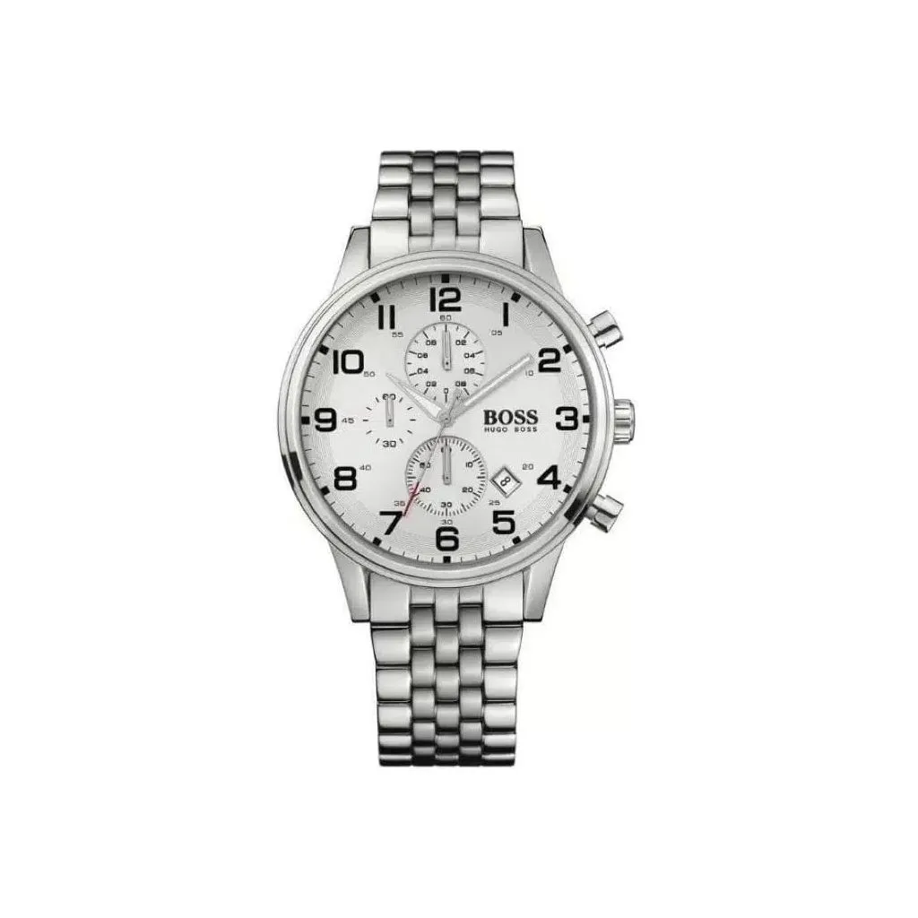 Hugo Boss Chronograph herreur 1512445 med sølv urskive og quartz urværk