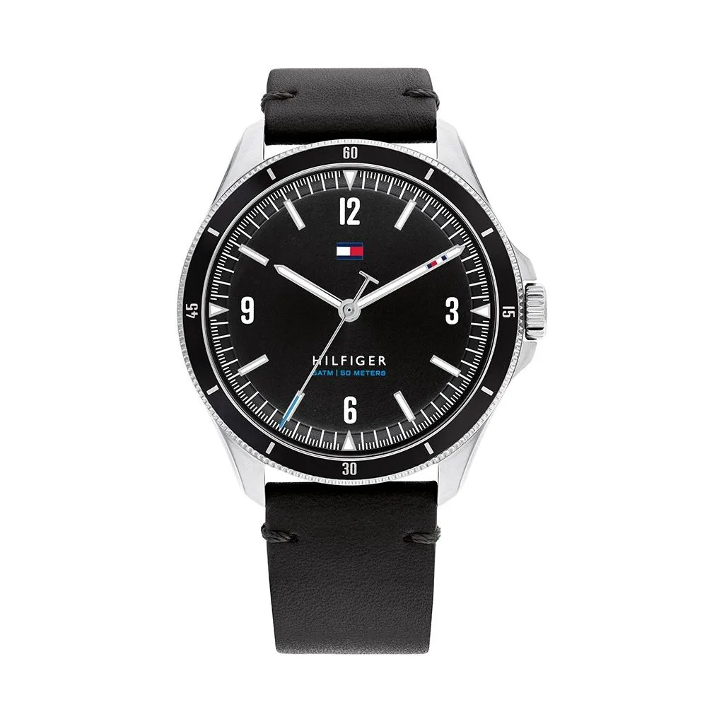 Tommy Hilfiger Maverick 1791904 herre ur med quartz urværk og sort urskive

