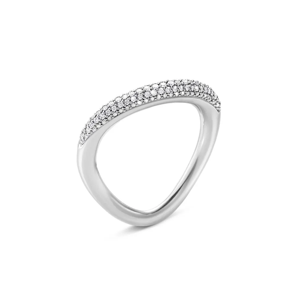 Georg Jensen Offspring Ring i Sølv med Diamant – Elegant smykke

