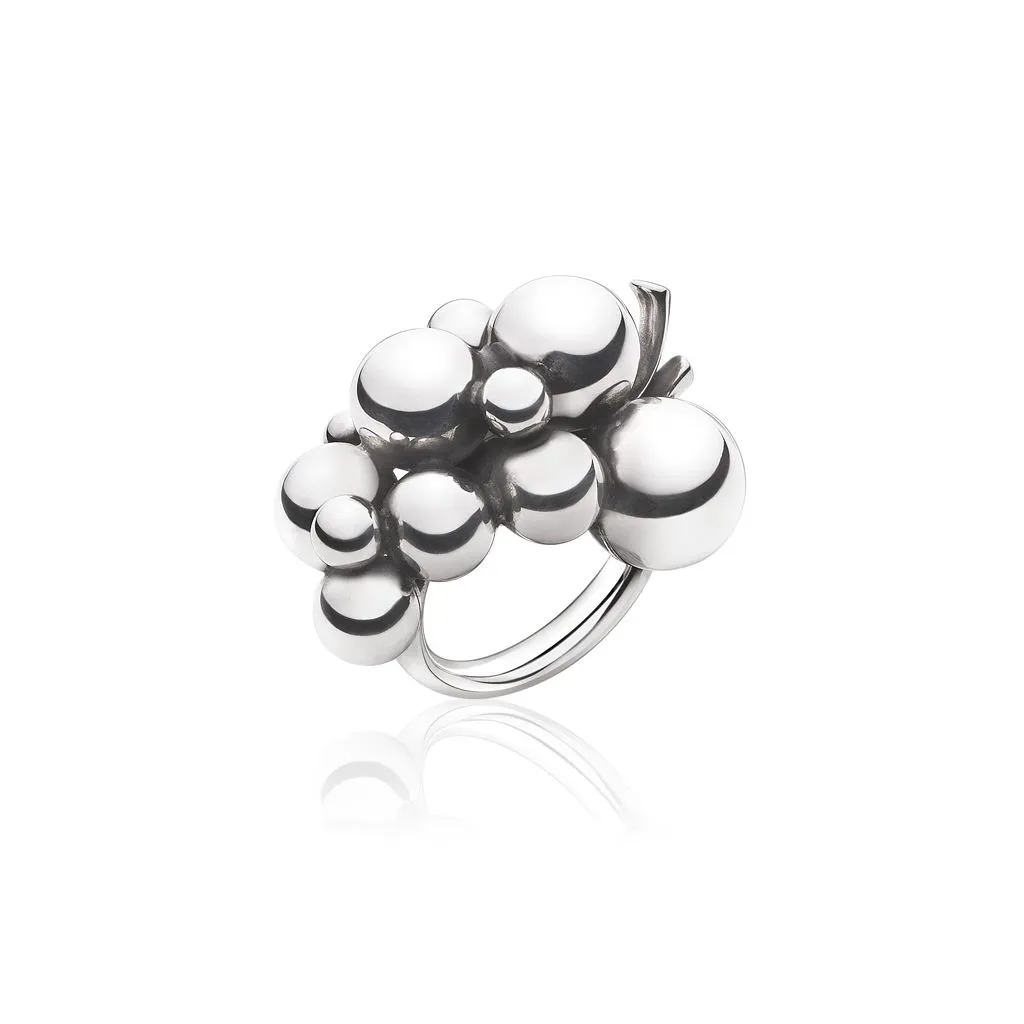 Georg Jensen Moonlight Grapes Stor Ring i Sølv - Elegant design


