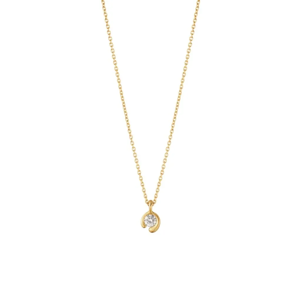 Georg Jensen Mercy solitaire pendant guld med diamant
