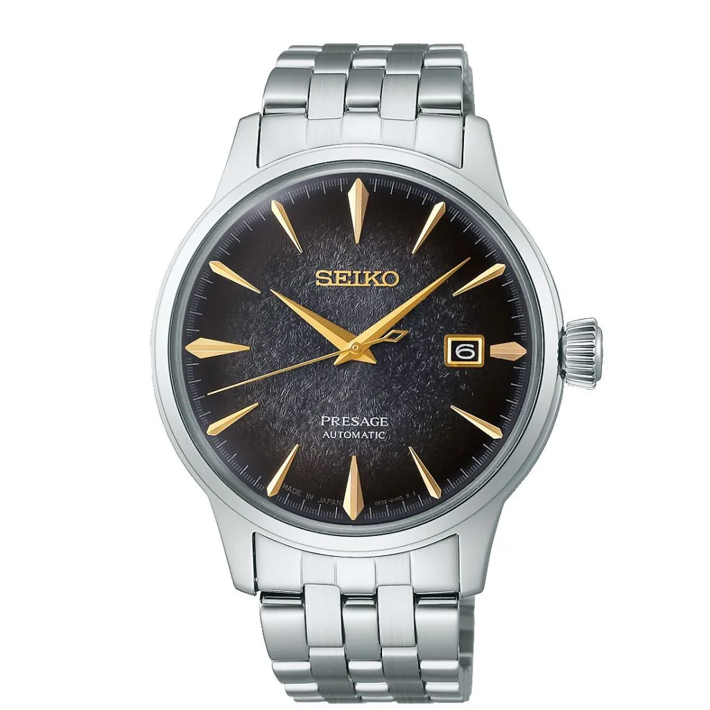 Seiko herreur med automatik og 40mm sort urskive

