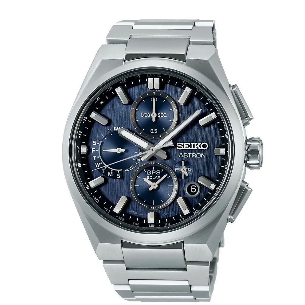 Seiko Astron GPS Solar herreur SSH161J1 med blå urskive

