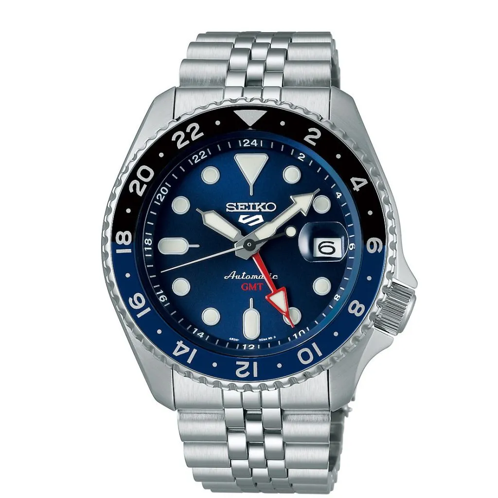 Seiko 5 Sports GMT ur til mænd med 43 mm diameter og 10 bar vandtæthed

