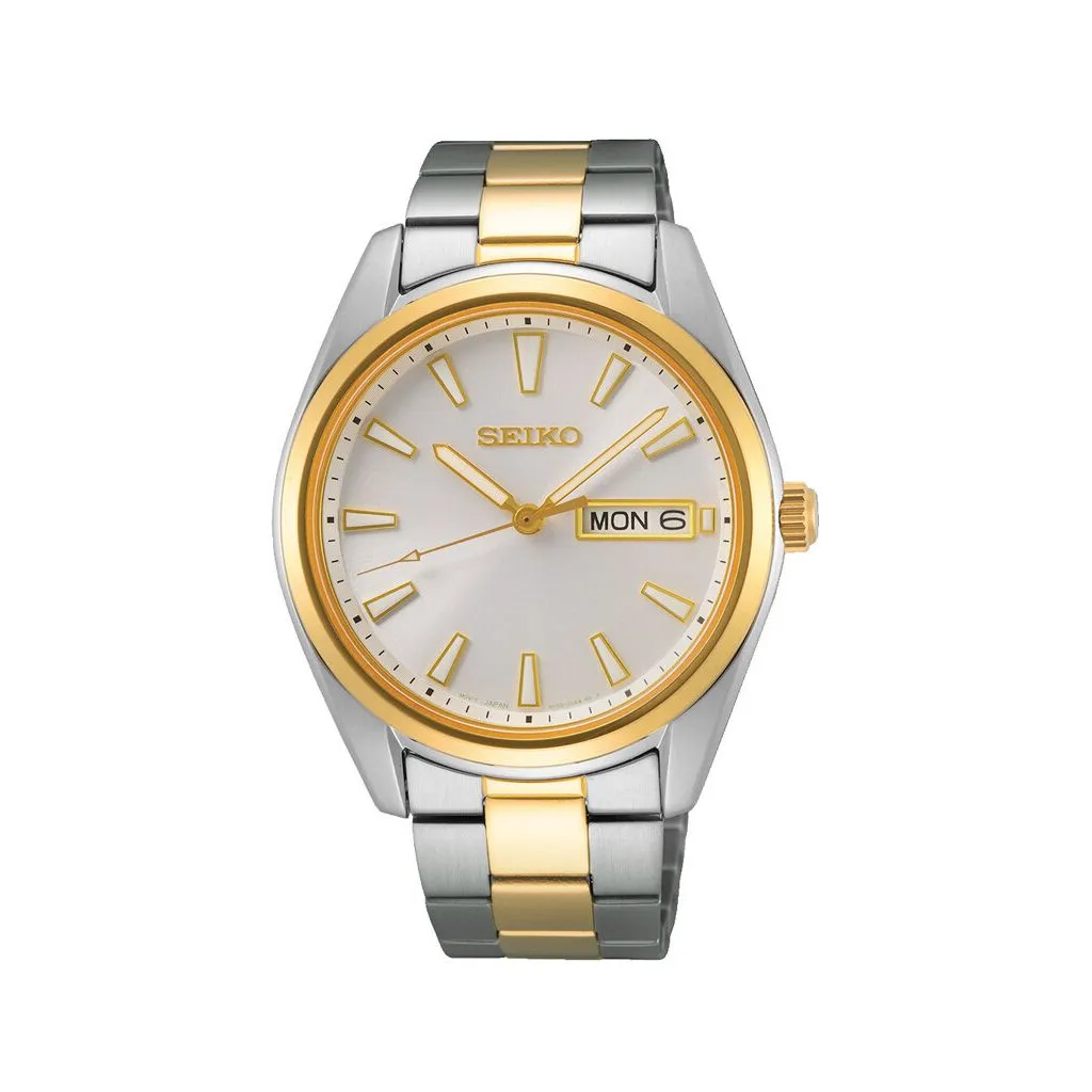 Seiko Classic quartz herreur SUR446P1 med sølv skive og safirglas

