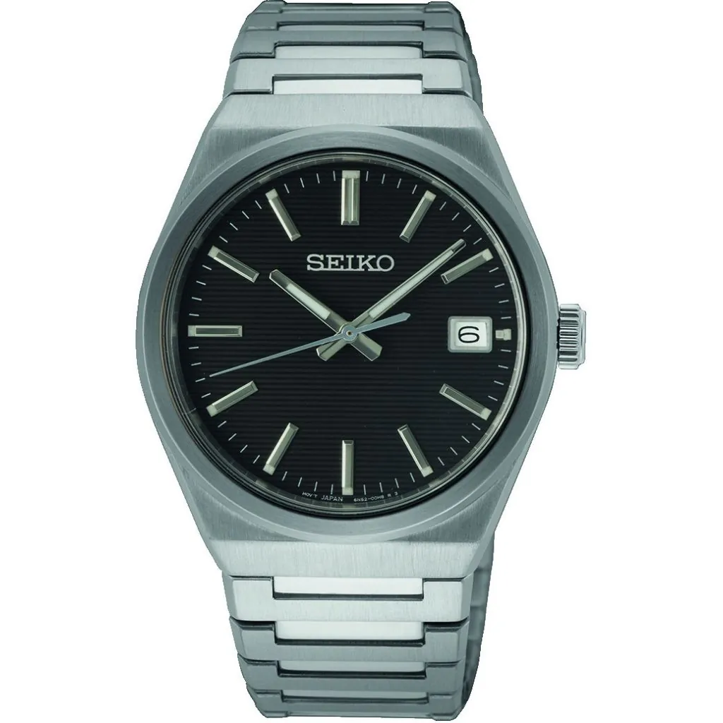 Seiko SUR557P1 classic herreur med sort urskive og safirglas

