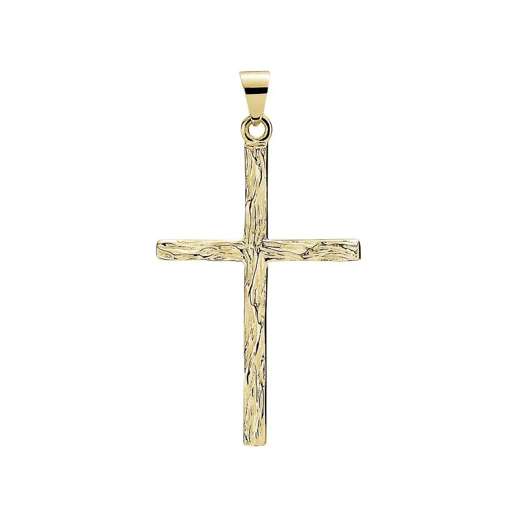 Lund Copenhagen Vedhæng Kors Rustik 30x20mm 333 Guld