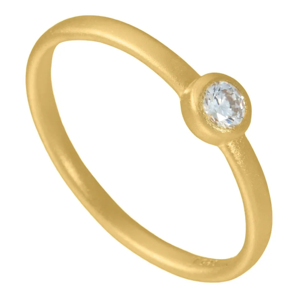 Aqua Dulce Cara Ring 3129 i sølv og forgyldt med syntetisk zirconia

