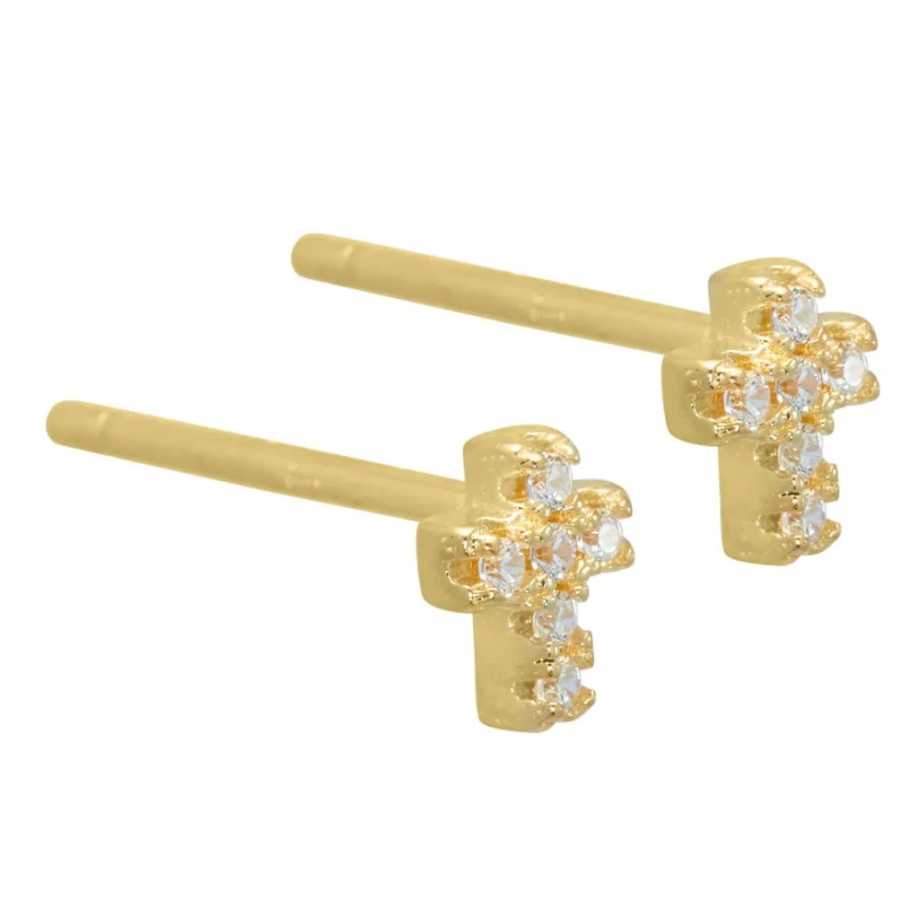 Aqua Dulce Cross ørestikker i sølv og forgyldt – elegante smykker til kvinder

