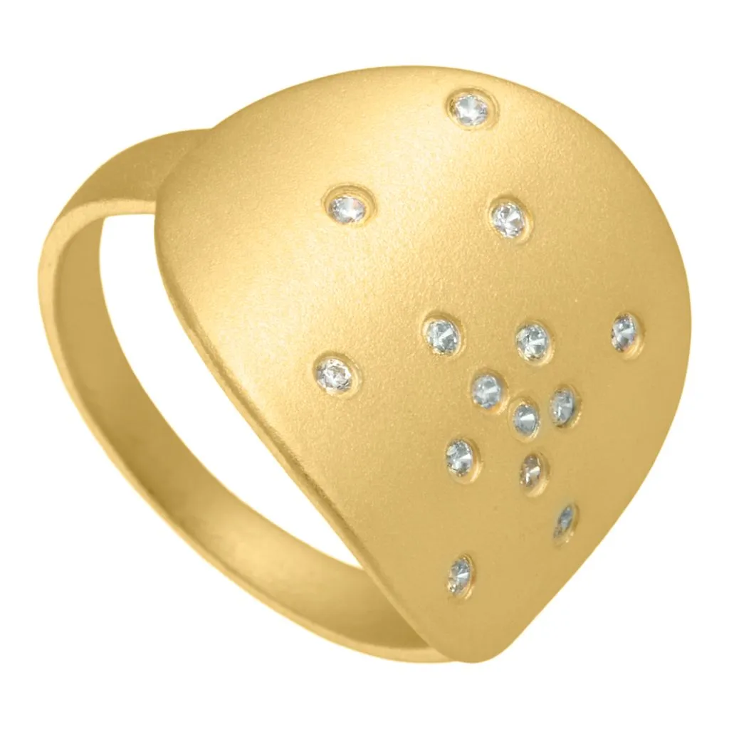 Aqua Dulce Dicte forgyldt ring med syntetisk zirconia

