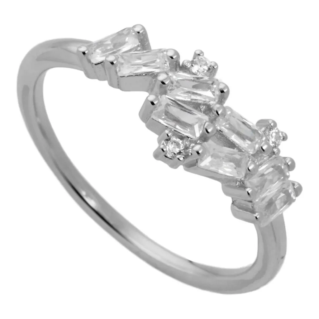 Aqua Dulce Blanca sølvring med syntetisk zirconia til kvinder

