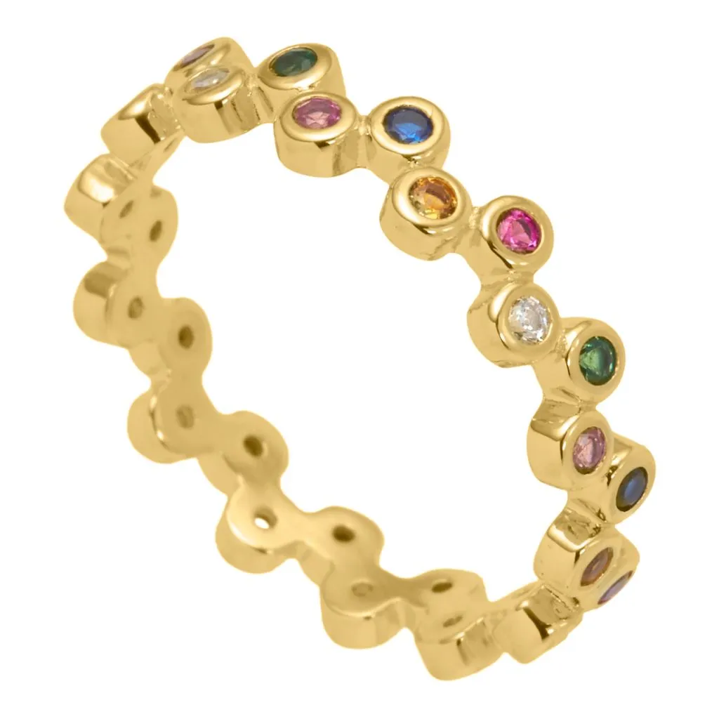 Forgyldt Aqua Dulce Amina ring med syntetisk zirconia sten