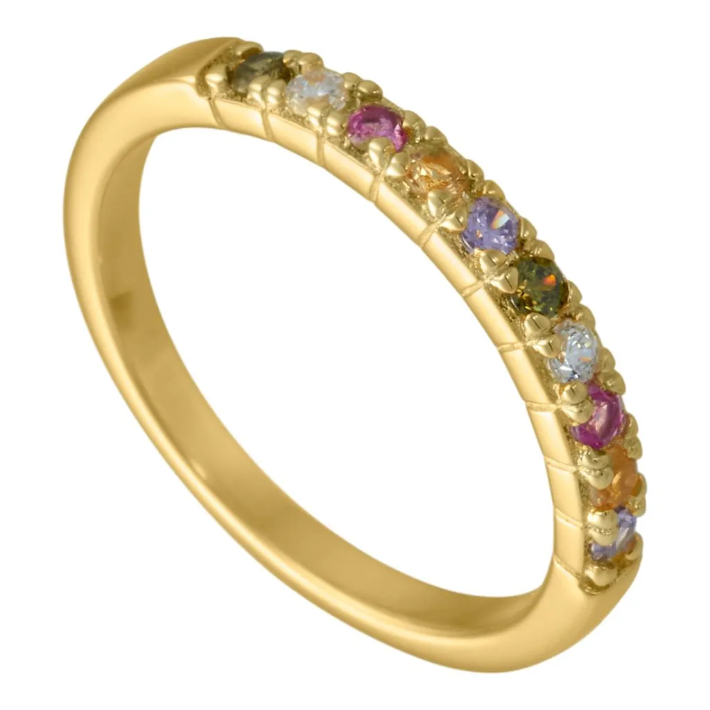 Aqua Dulce Ella forgyldt sølv ring med syntetisk zirconia – stilfuldt smykke