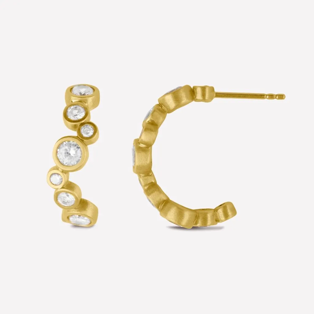 ByBiehl Stardust Øreringe 4-4605a-GP forgylte sølv med zirconia

