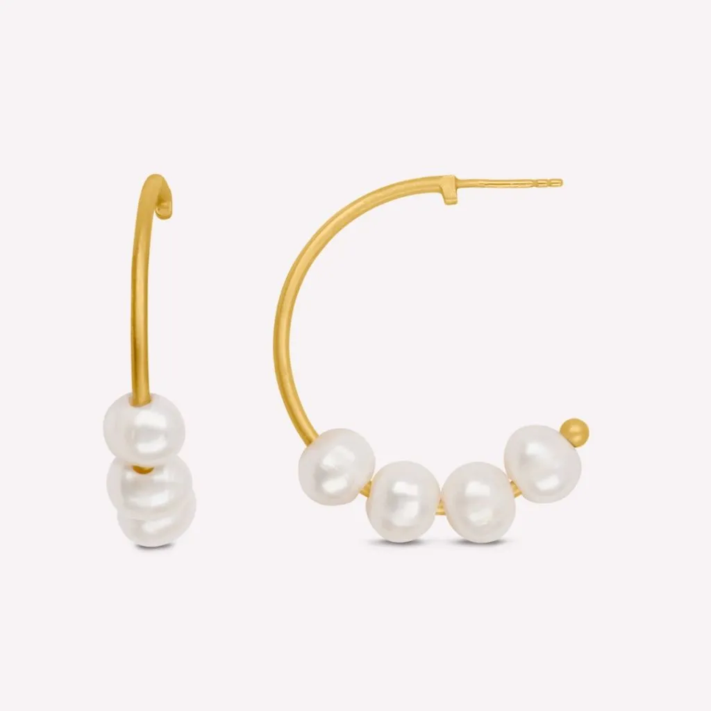 ByBiehl Emily Large Creoler 4-4701wp-GP i sølv og forgyldt
