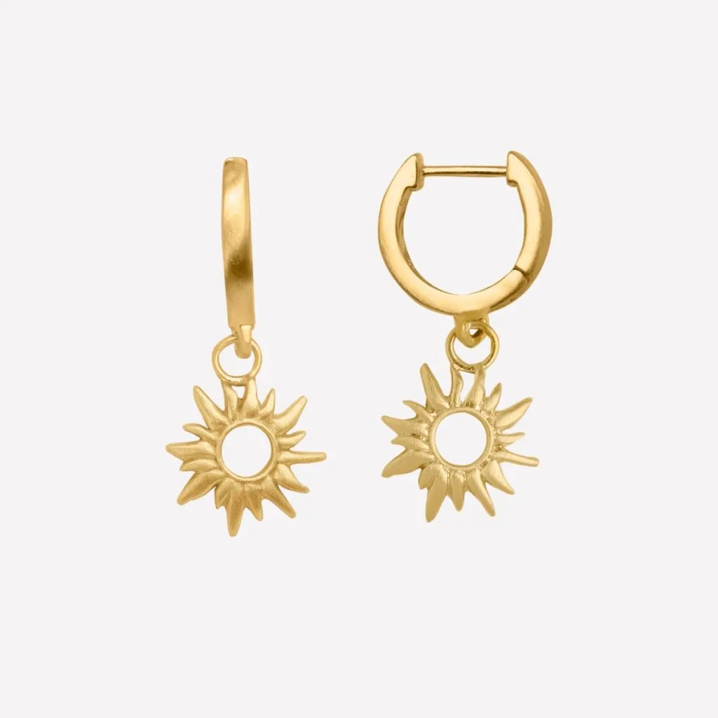 byBiehl Sun Wild ørehængere 4-4801-GP i forgyldt sølv