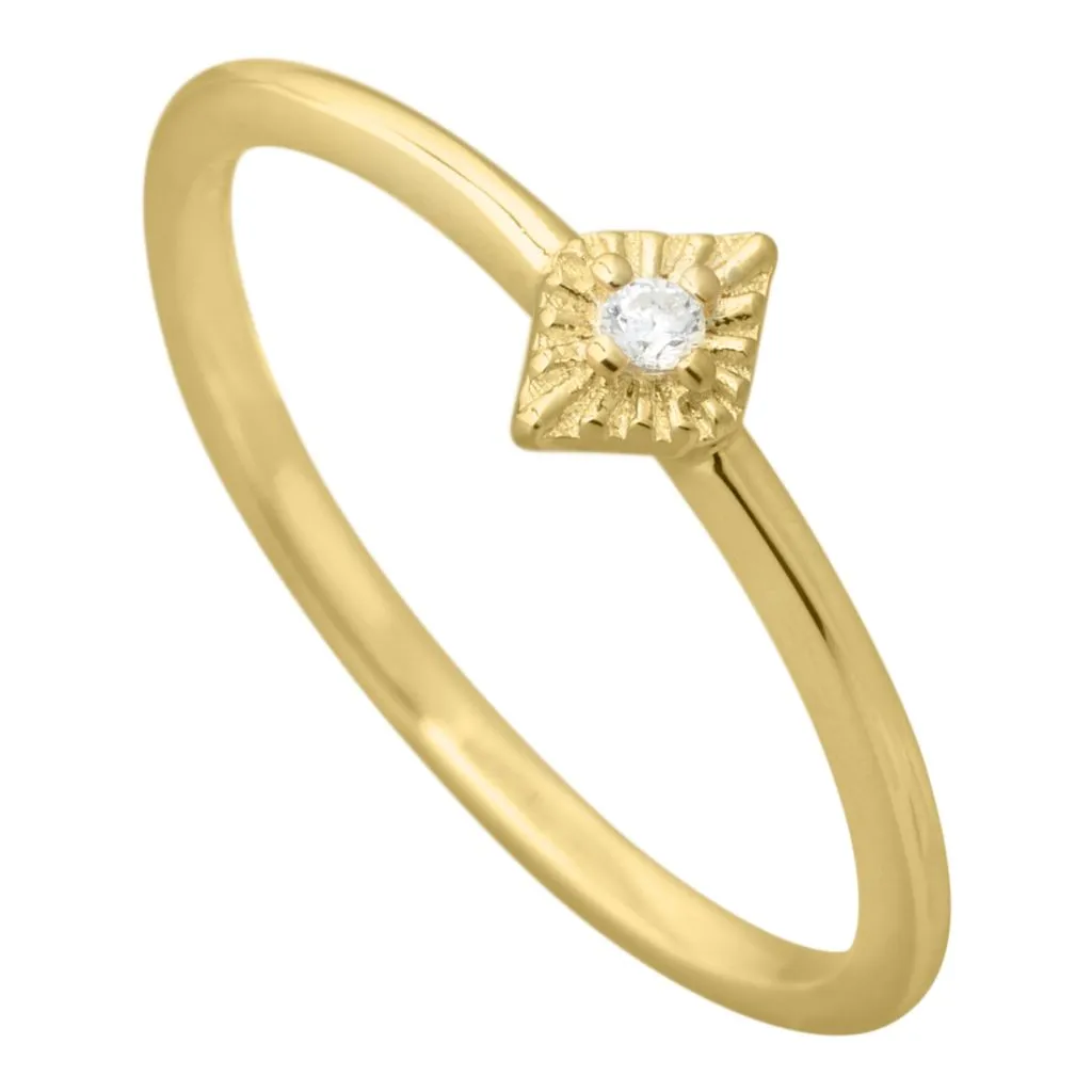 Aqua Dulce Opally forgyldt ring med syntetisk zirconia – model 4105

