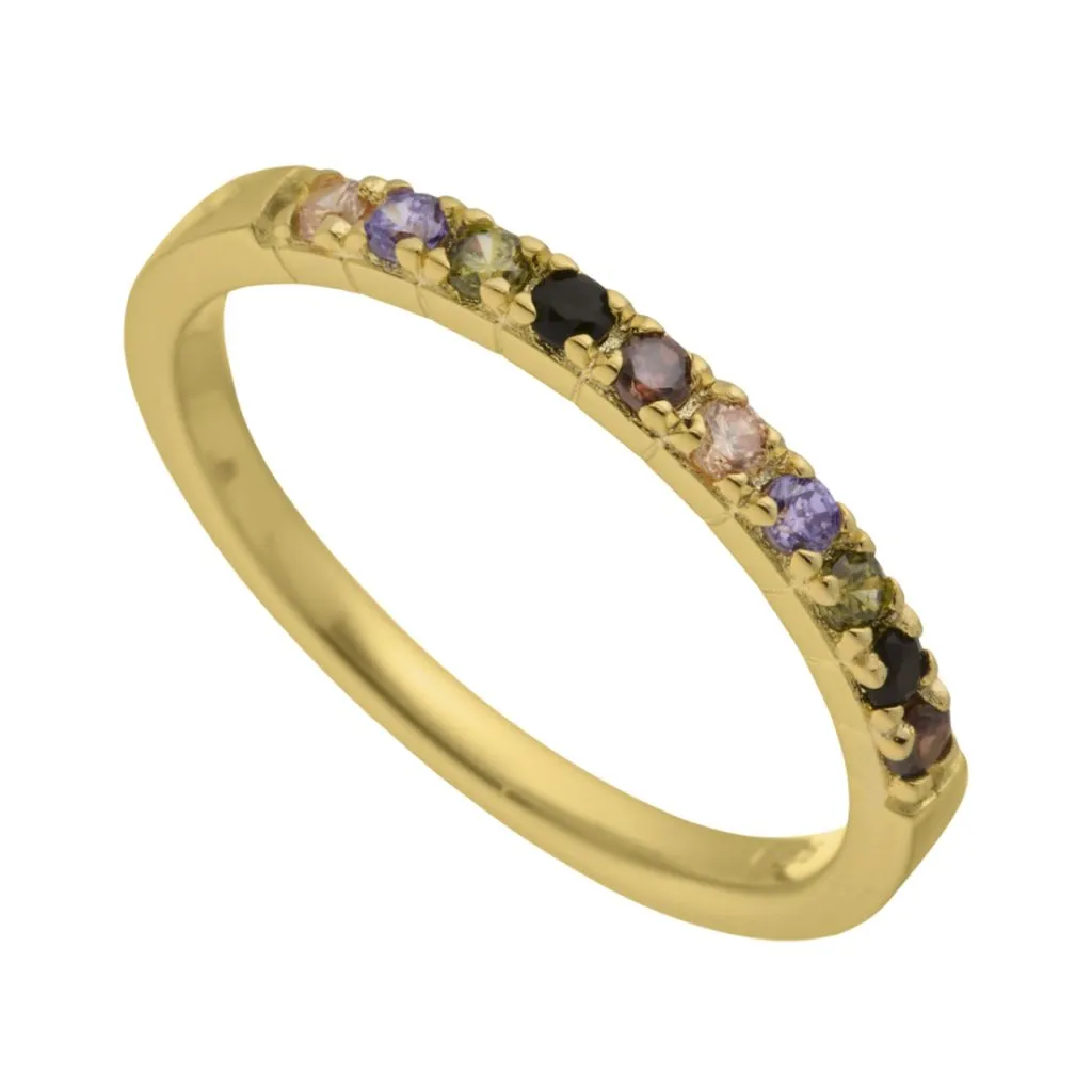 Guldbelagt damesmykke fra Aqua Dulce med sten

