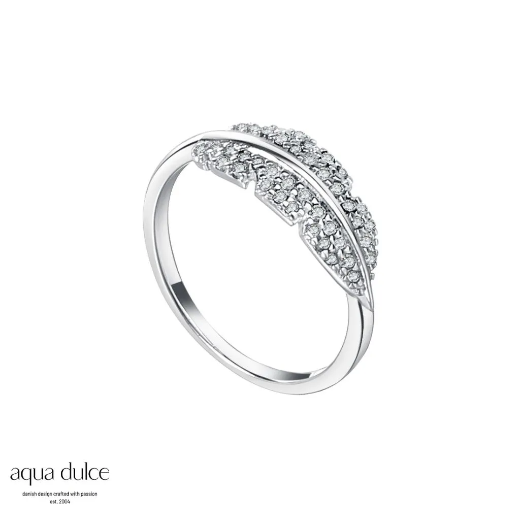 Aqua Dulce Flora sølvring med syntetisk zirconia – model 4500