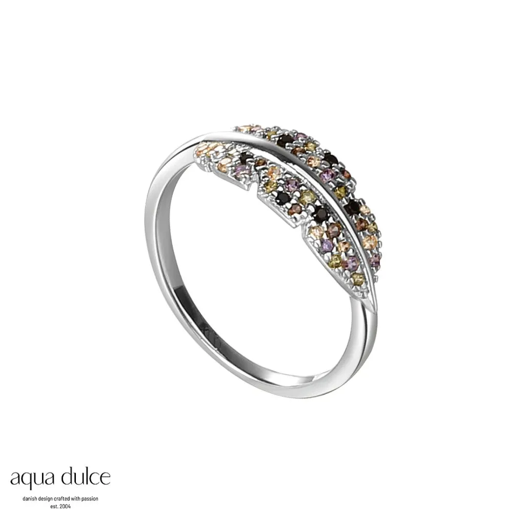 Aqua Dulce Flora Mix sølvring med syntetisk zirconia – model 4504