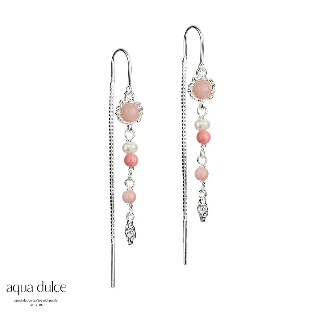 Aqua Dulce Opal Mila Øretråde i Sølv – Model 4852

