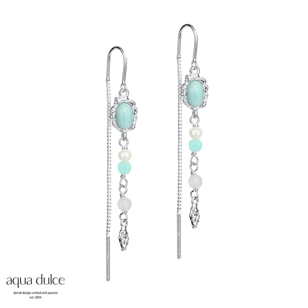 Aqua Dulce Amazonit Mila Øreringe i Sølv - Model 4860

