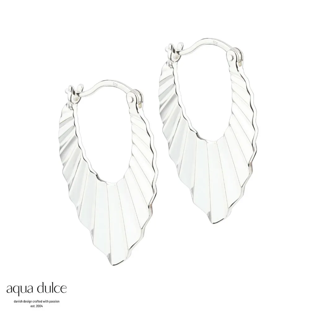 Aqua Dulce Fan Hoop Øreringe i Sølv

