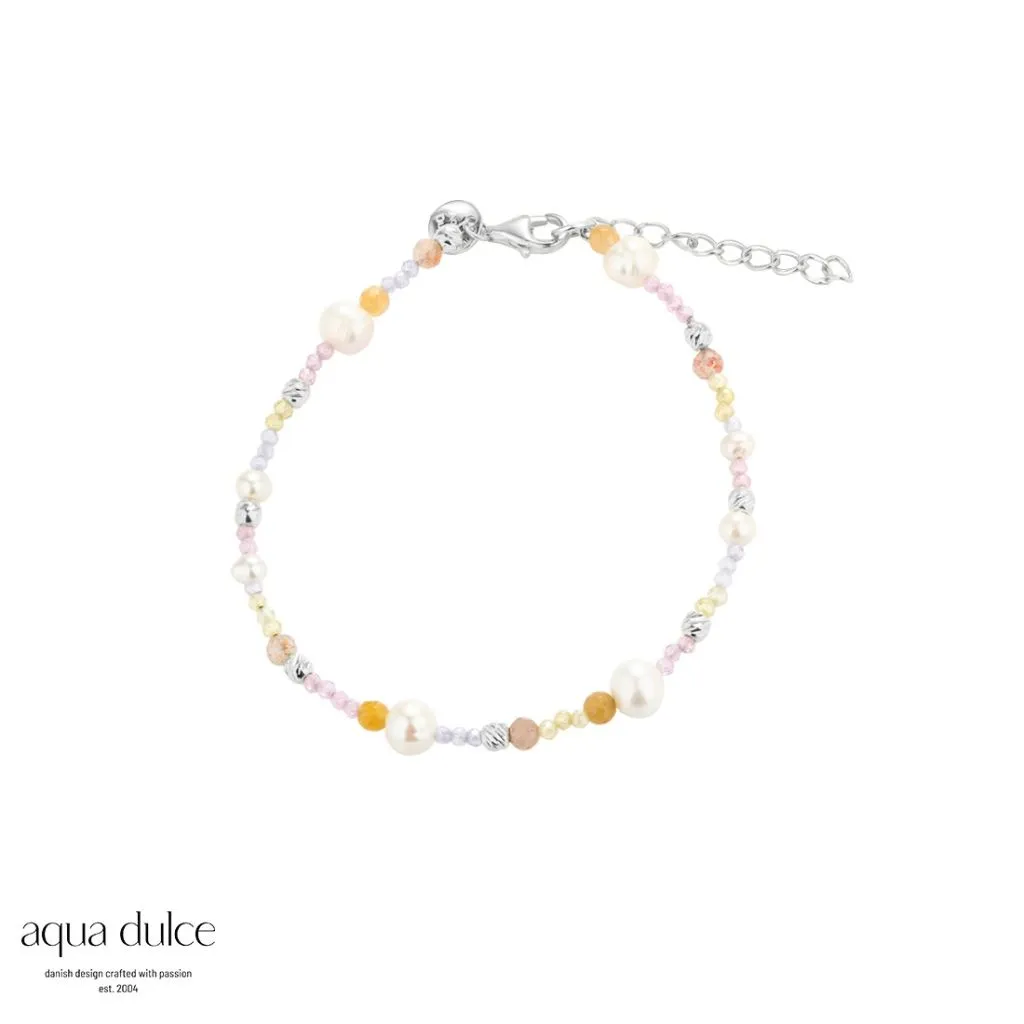 Aqua Dulce Pastel Love armbånd i sølv – farverigt og elegant armbånd til kvinder

