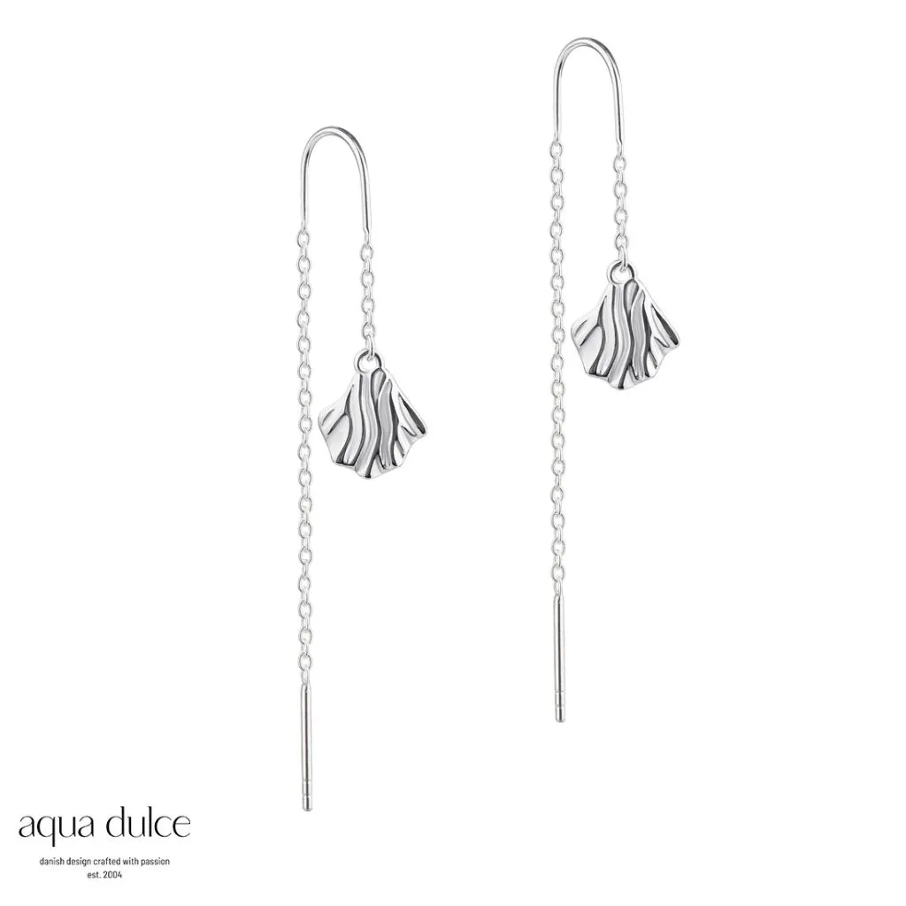 Aqua Dulce Hulda Thread Øreringe i Sølv – Model 5272

