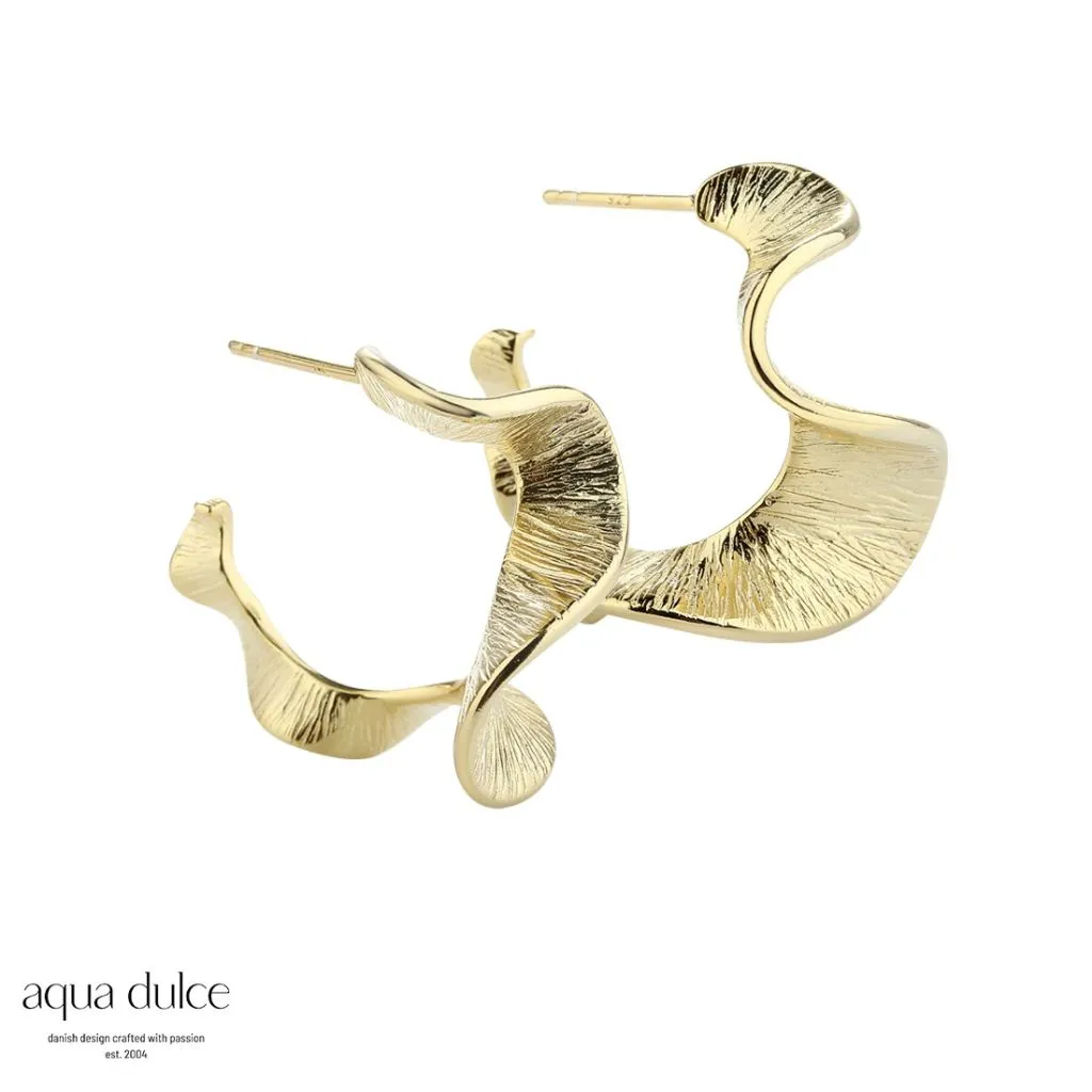 Aqua Dulce Rhumba Medium Creoler Øreringe i Forgyldt Sølv - Model 5320

