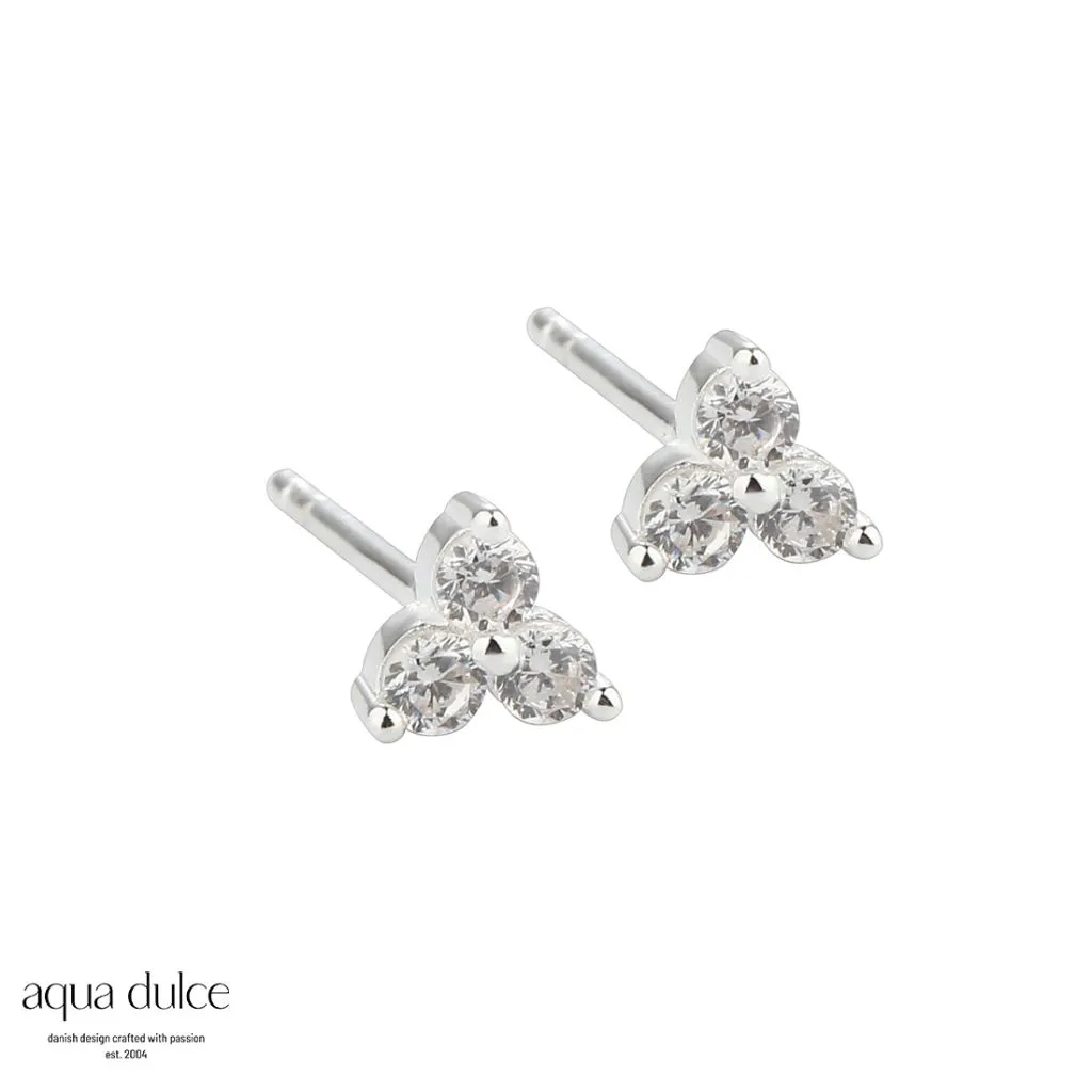 Aqua Dulce Gunnva White sølv ørestikker til kvinder