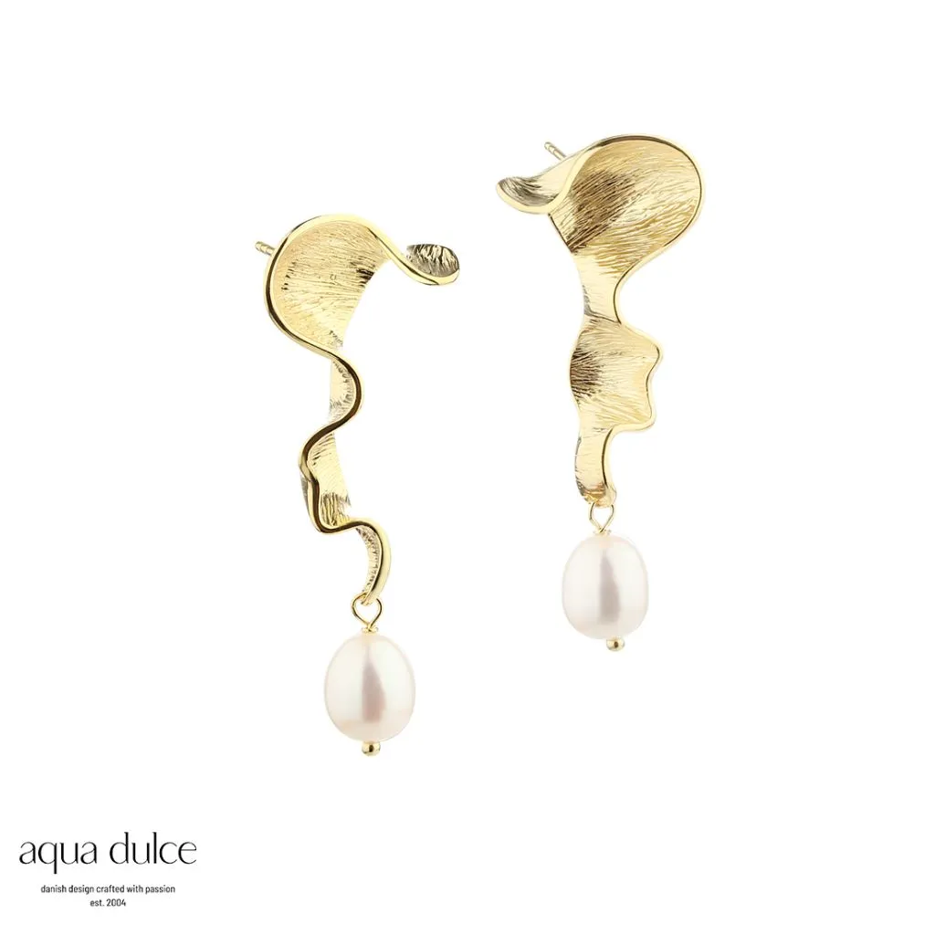 Aqua Dulce Rhumba Curly forgyldt sølv øreringe til kvinder

