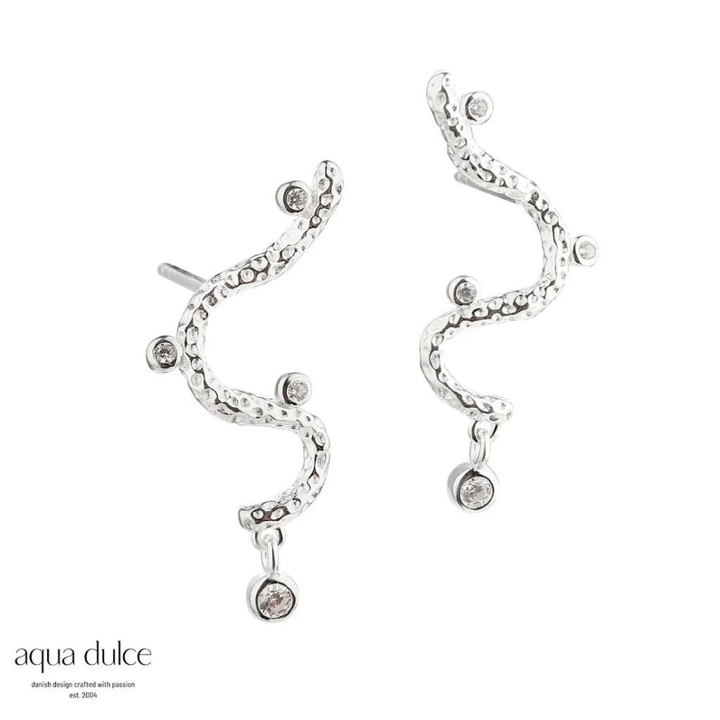 Aqua Dulce Barbara Snake Øreringe i Sølv – Model 5425

