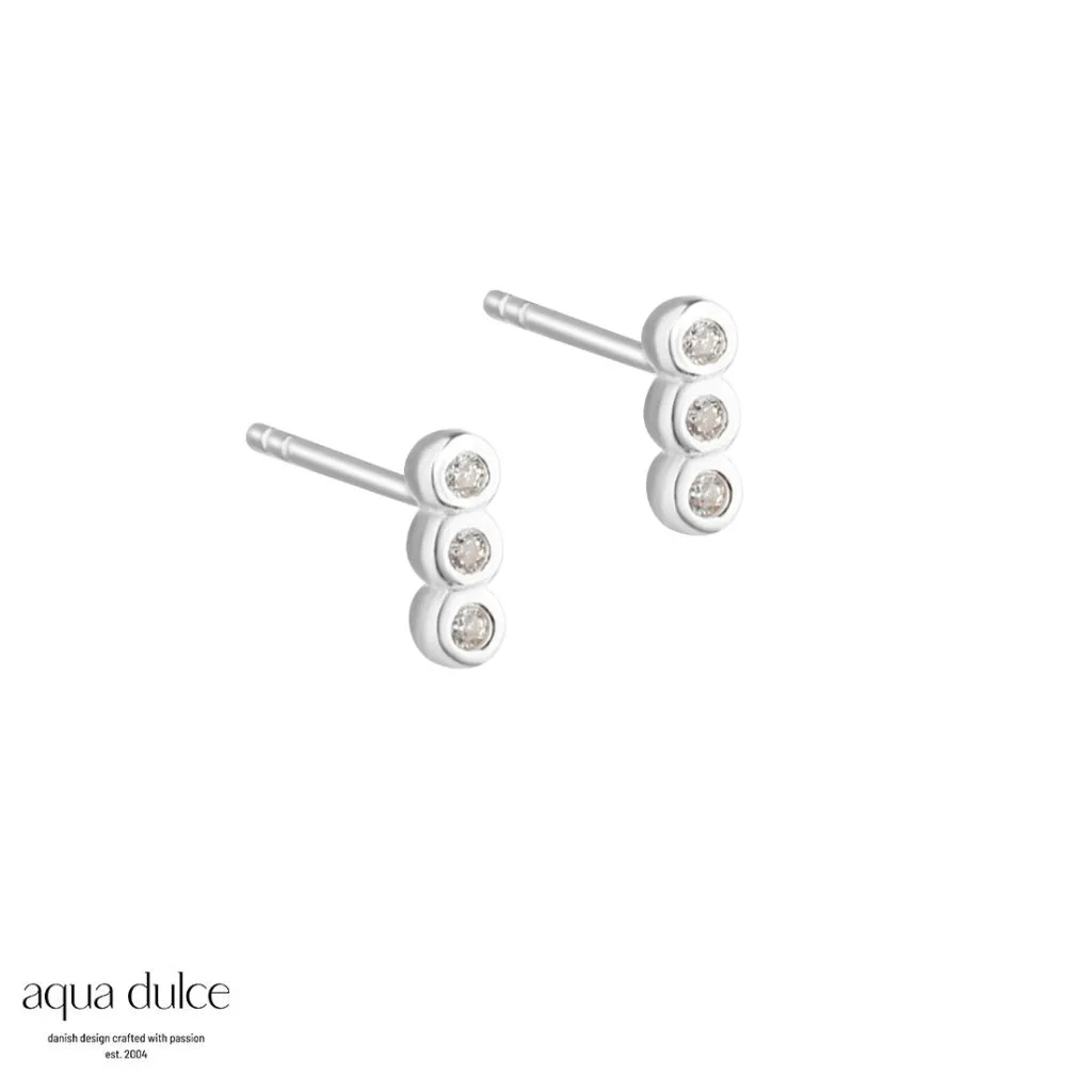 Aqua Dulce Petite Clear øreringe i sølv – model 5427

