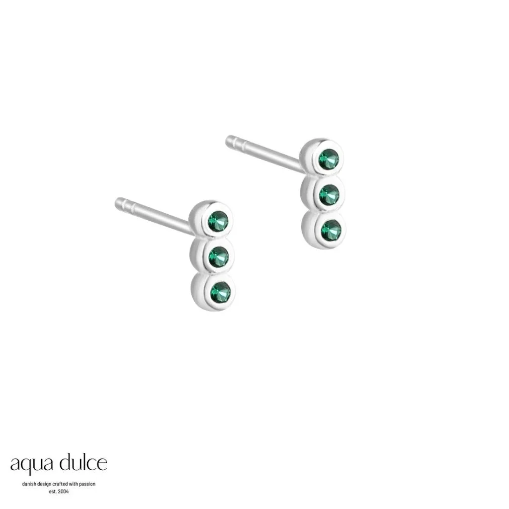 Aqua Dulce Petite Green Øreringe i Sølv – Model 5429

