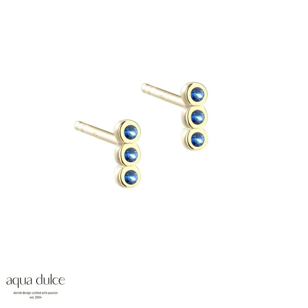 Aqua Dulce Petite Blue Øreringe i Forgyldt Sølv - Model 5432

