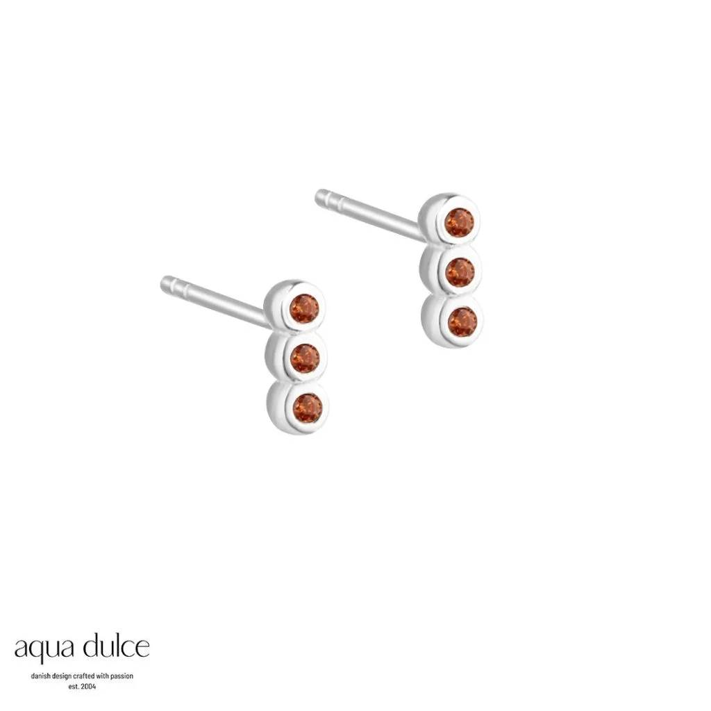 Aqua Dulce Petite Orange Øreringe i Forgyldt Sølv

