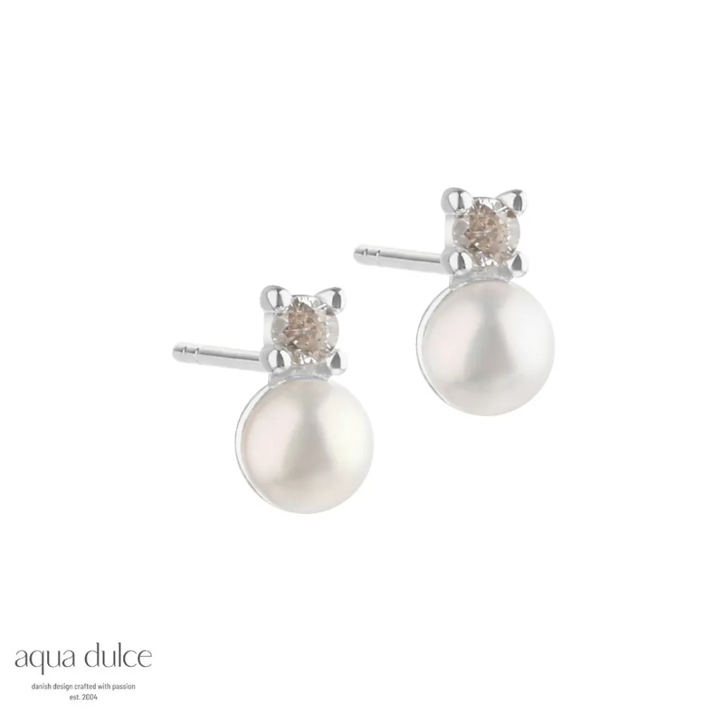 Aqua Dulce Darling Bubbles sølv ørestikker til kvinder