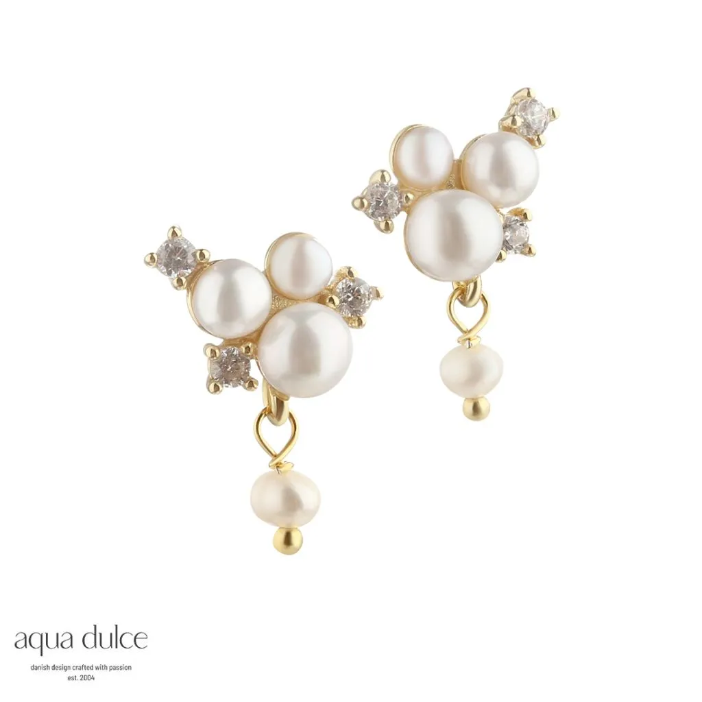 Aqua Dulce Darling Bubbles ørestikker i forgyldt sølv til kvinder

