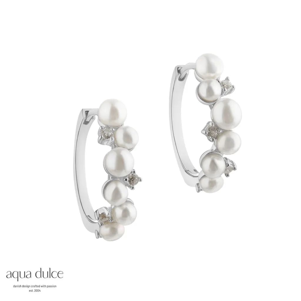 Aqua Dulce Darling Bubbles sølv ørestikker til kvinder