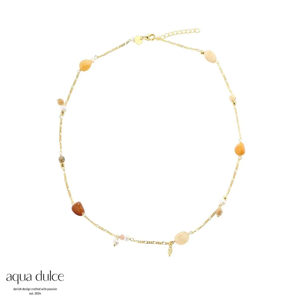 Aqua Dulce Golden halskæde i sølv og forgyldt til kvinder