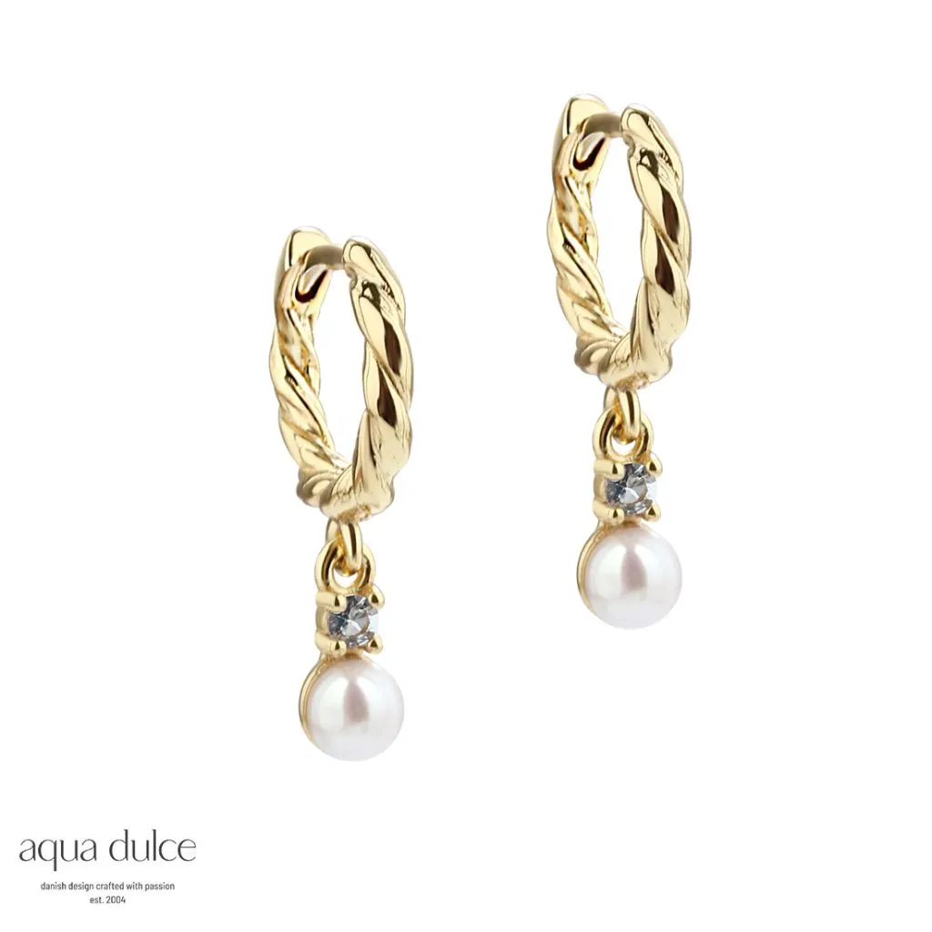 Aqua Dulce CURLY SKY forguldte sølv ørestikker til kvinder

